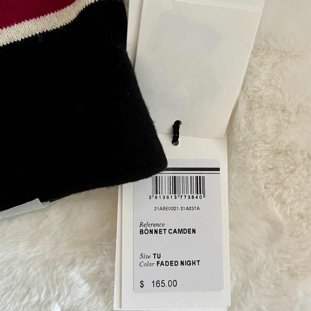 Isabel Marant Black Camden Cotton & Wool Ribbed Knit Beanie Hat w Logo NWT - Picture 13 of 13